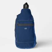 Minimalist Blue Monogram Crossbody Bag (Vorderseite)
