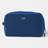 Minimalist Blue Monogram Waschbeutel (Vorderseite)