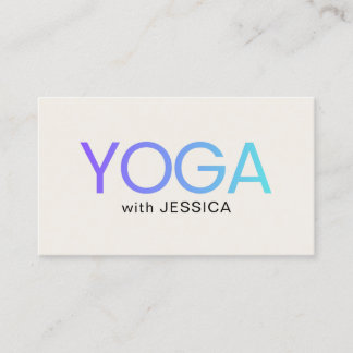 Minimalist Blue Old White Bold Yoga Instructor Visitenkarte