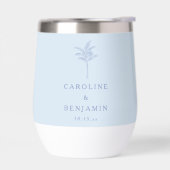 Minimalist Blue Palm Tree Line Art Custom Wedding (Links)