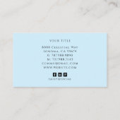 Minimalist Blue Script Monogramm Name  Visitenkarte (Rückseite)