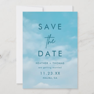 Minimalist Blue Sky Just Love Casual Save the Date