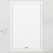 Minimalist Blue Three Letter Monogram Briefpapier (Rückseite)