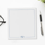 Minimalist Blue Three Letter Monogram Notizblock