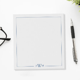 Minimalist Blue Three Letter Monogram Notizblock