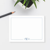 Minimalist Blue Three Letter Monogram Post-it Klebezettel