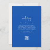 Minimalist Blue Wedding Invitation QR Website link Einladung (Rückseite)