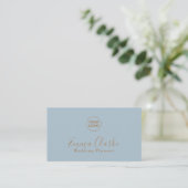 Minimalist Blue Wedding Scan Code Business Card Visitenkarte (Stehend Vorderseite)