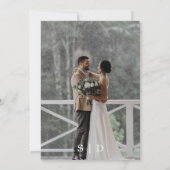 Minimalist Blue WildFlower Rustic Wedding  Einladung (Rückseite)