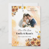 Minimalist Blush Floral Elegant Wedding Photo Einladung (Vorderseite)