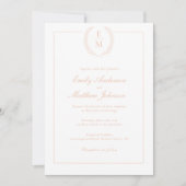 Minimalist Blush Laurel Wedding Invitation Einladung (Vorderseite)