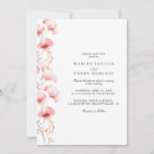 Minimalist Blush Pink Floral Spring Wedding Einladung (Vorderseite)