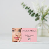 Minimalist Blush Pink Makeup Artist Business  Visitenkarte (Stehend Vorderseite)