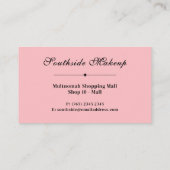 Minimalist Blush Pink Makeup Artist Business Visitenkarte (Rückseite)