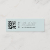 Minimalist Blush Pink Seafoam Muted Sage Mini Visitenkarte (Rückseite)