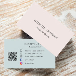 Minimalist Blush Pink Seafoam Muted Sage Visitenkarte