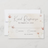 Minimalist Blush Pink Wildflower Wedding RSVP Karte (Vorderseite)