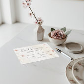 Minimalist Blush Pink Wildflower Wedding RSVP Karte