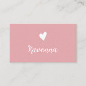 Minimalist Blush Rose White Heart Barber Name Visitenkarte (Vorderseite)