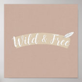Minimalist Bohemian Art: Wild & Free Feather Arrow Poster (Vorne)
