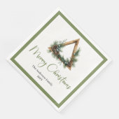 Minimalist Bohemian Botanical Holiday Napkins Serviette (Ecke)