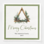 Minimalist Bohemian Botanical Holiday Napkins Serviette (Vorderseite)