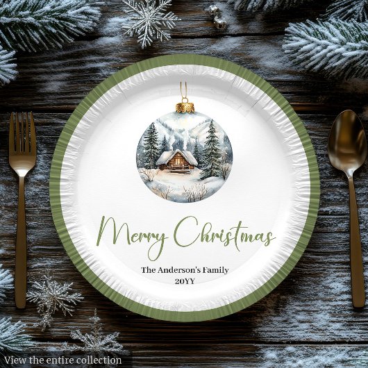 Minimalist Bohemian Christmas Scene Earthy Plates Pappteller