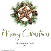 Minimalist Bohemian Christmas Scene Holiday Napkin Serviette