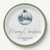 Minimalist Bohemian Christmas Scene Party Plates Pappteller (Vorderseite)