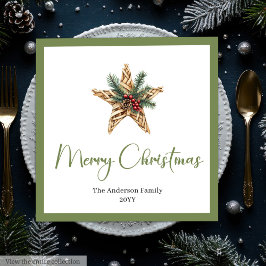 Minimalist Bohemian Christmas Wreath in Neutral   Serviette