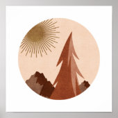 Minimalist Boho Berglandschaft Kunstposter Poster (Vorne)