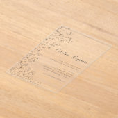 Minimalist Boho Black White Floral Art Wedding Acryleinladungen (Ablage )