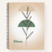 Minimalist Boho Botanical Leaves Personalized  Notizblock (Vorderseite)