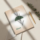 Minimalist Boho Botanical Leaves Personalized  Notizblock
