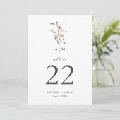 Minimalist Boho Botanicals Tischnummer (Stehend Vorderseite)