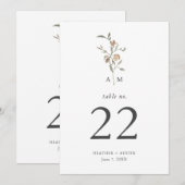 Minimalist Boho Botanicals Tischnummer (Vorne/Hinten)