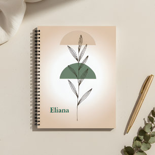 Minimalist Boho Botanische Blätter Personalisiert Notizblock