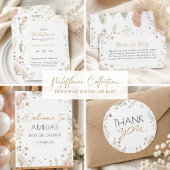 Minimalist Boho Botanische Wildblumen Initialen Serviette