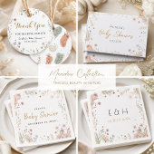 Minimalist Boho Botanische Wildblumen Initialen Serviette