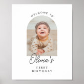 Minimalist Boho Boy Girl ANY AGE Birthday Welcome Poster (Vorne)