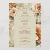 Minimalist Boho Copper Ivory Sage Floral Wedding Programm (Rückseite)