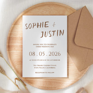 Minimalist Boho Elegante Skript Hochzeit Einladung