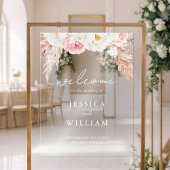 Minimalist Boho Fall Floral Wedding Welcome Acrylschild