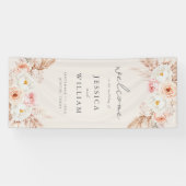 Minimalist Boho Fall Floral Wedding Welcome Banner (Horizontal)