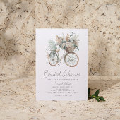 Minimalist Boho Floral Bicycle Bridal Shower Einladung