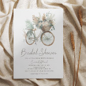 Minimalist Boho Floral Bicycle Bridal Shower Einladung