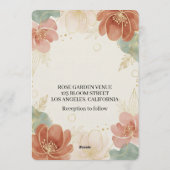 minimalist Boho Floral Wedding Invitation card Einladung (Rückseite)