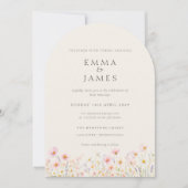 Minimalist Boho Floral Wedding Invitation Einladung (Vorderseite)