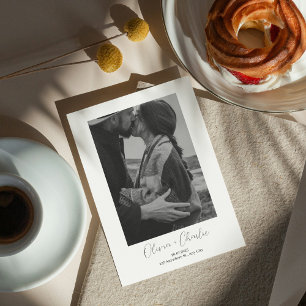 Minimalist Boho Foto Hochzeit Save the Date Einladung