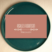 Minimalist boho leaves frame pastel earthy QR code Visitenkarte